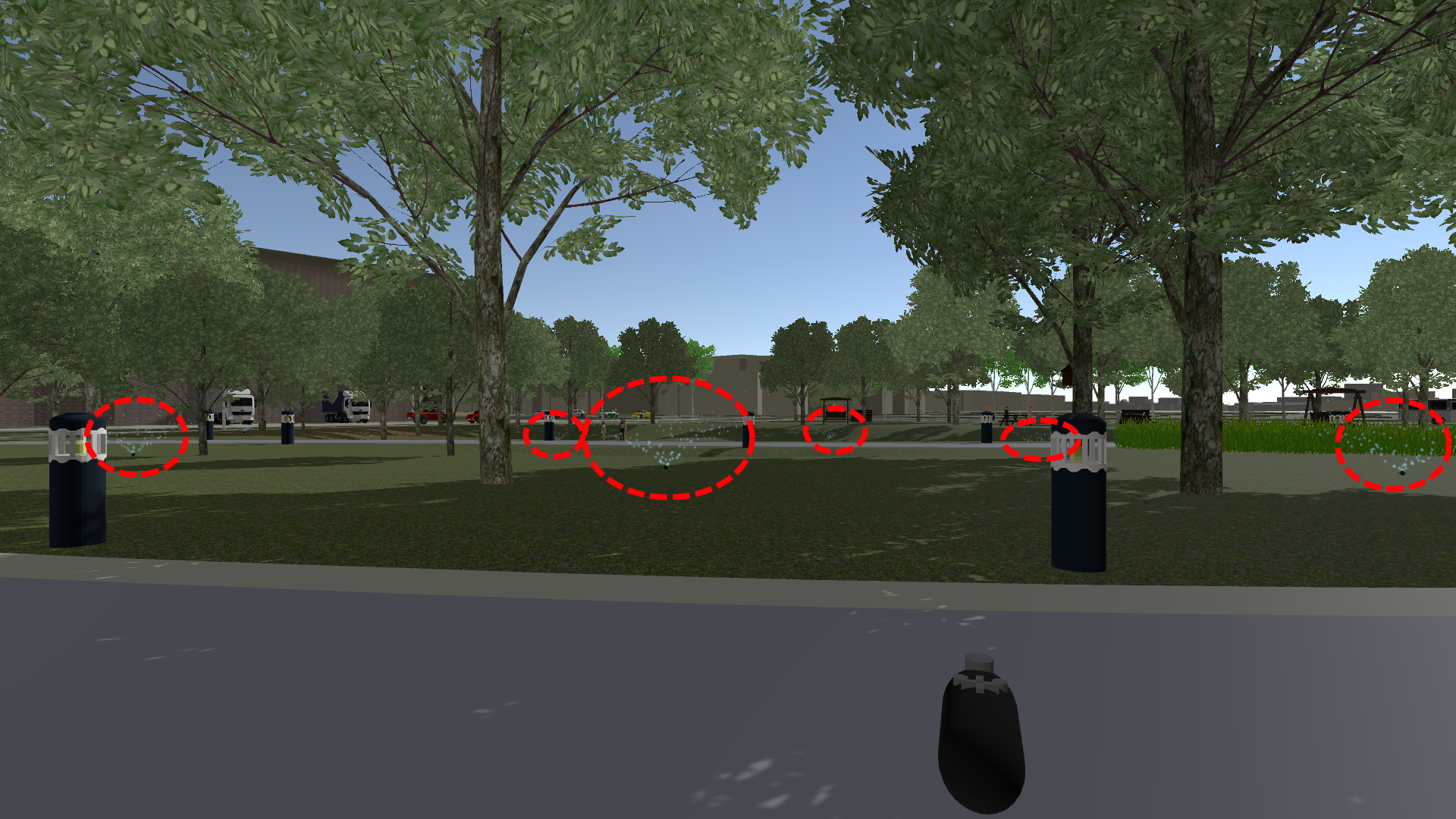 Sprinklers Throughout the Grove