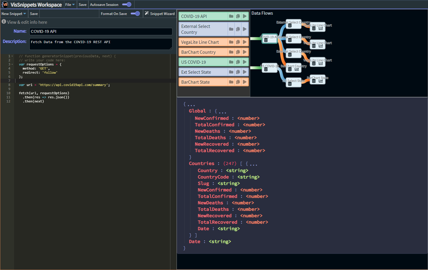 Snippets Workspace